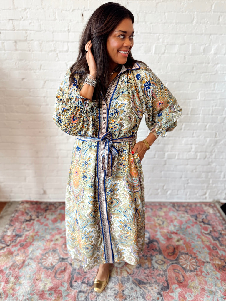 Boho Mosaic Midi Dress