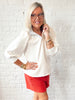 Piper Ruffle Henley Ivory