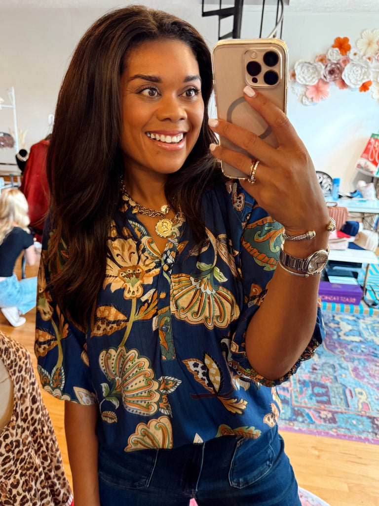 Indigo Garden Top