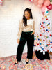 Festive Holiday Wide Leg Velvet Pants