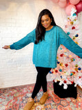 Something Teal Mineral Wash Pullover