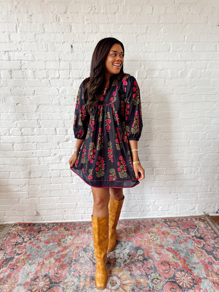 Autumn Dusk Floral Dress