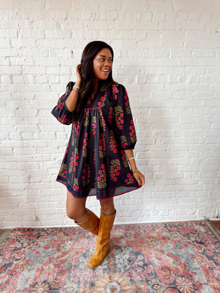 Autumn Dusk Floral Dress