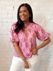 Pink Posy Puff Sleeve Top