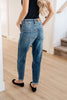 Payton Pull On Denim Joggers in Medium Wash