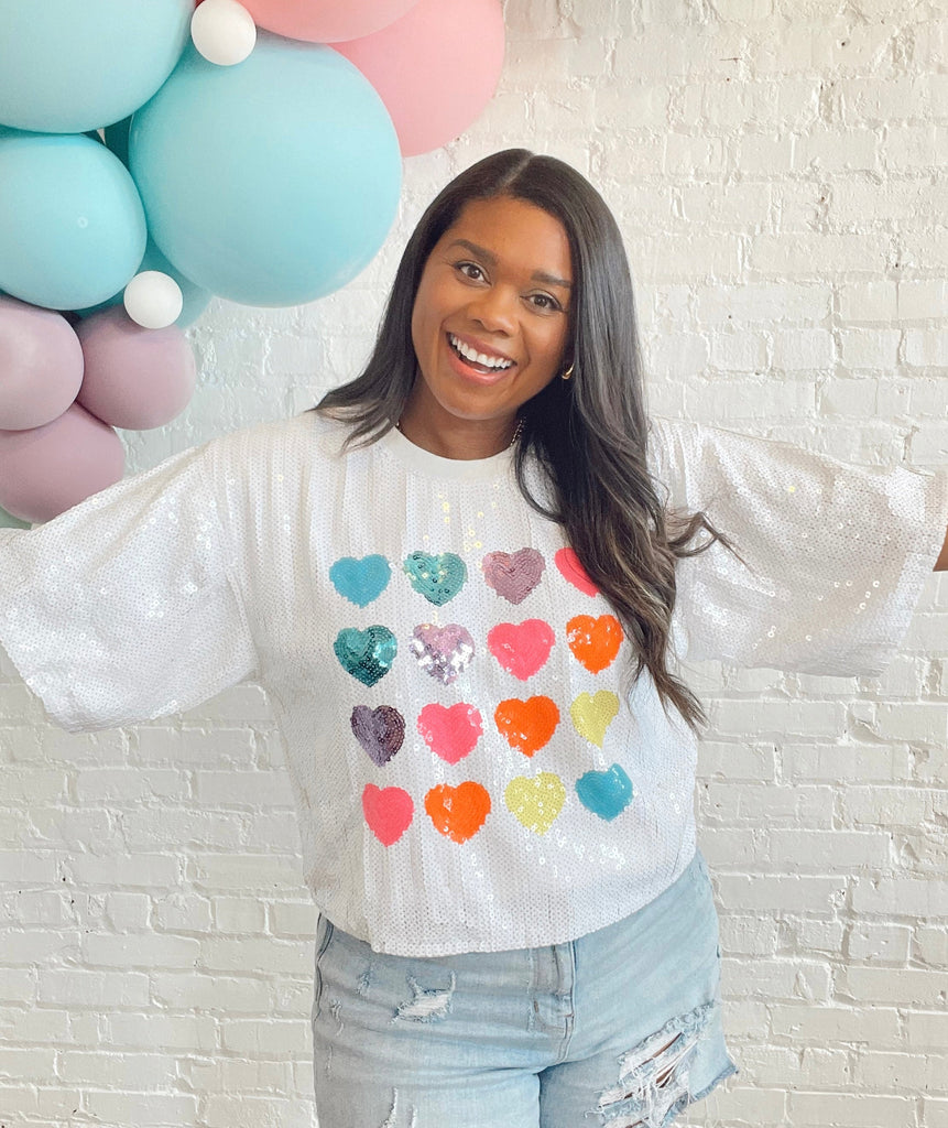 I Heart You Sequined Top
