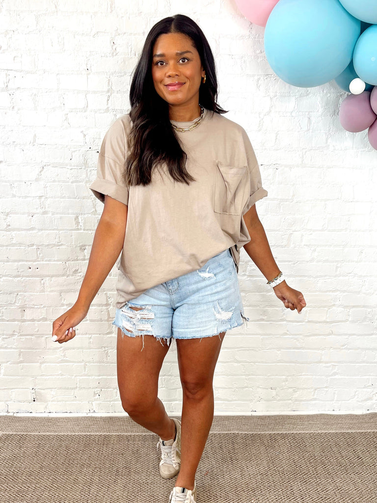 Your Boyfriends Pocket Tee Mocha