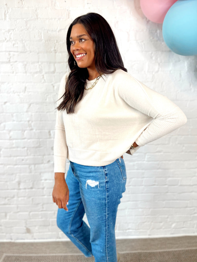 Falling Leaves Knit Ivory
