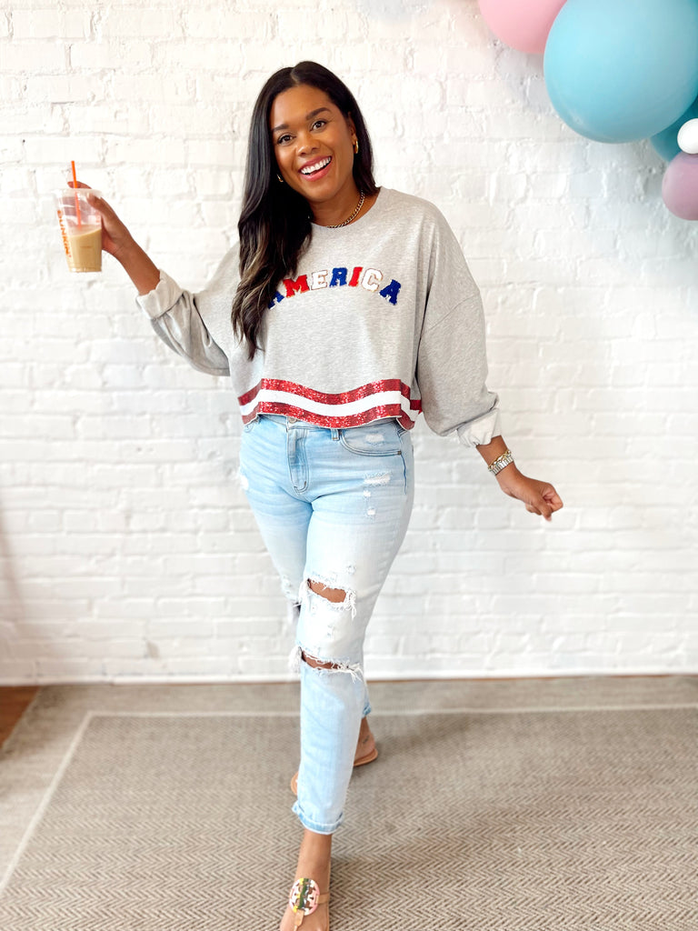 America Sequined Sweatshirt
