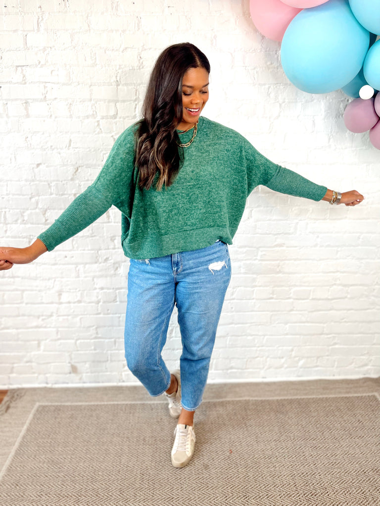 Falling Leaves Knit Green