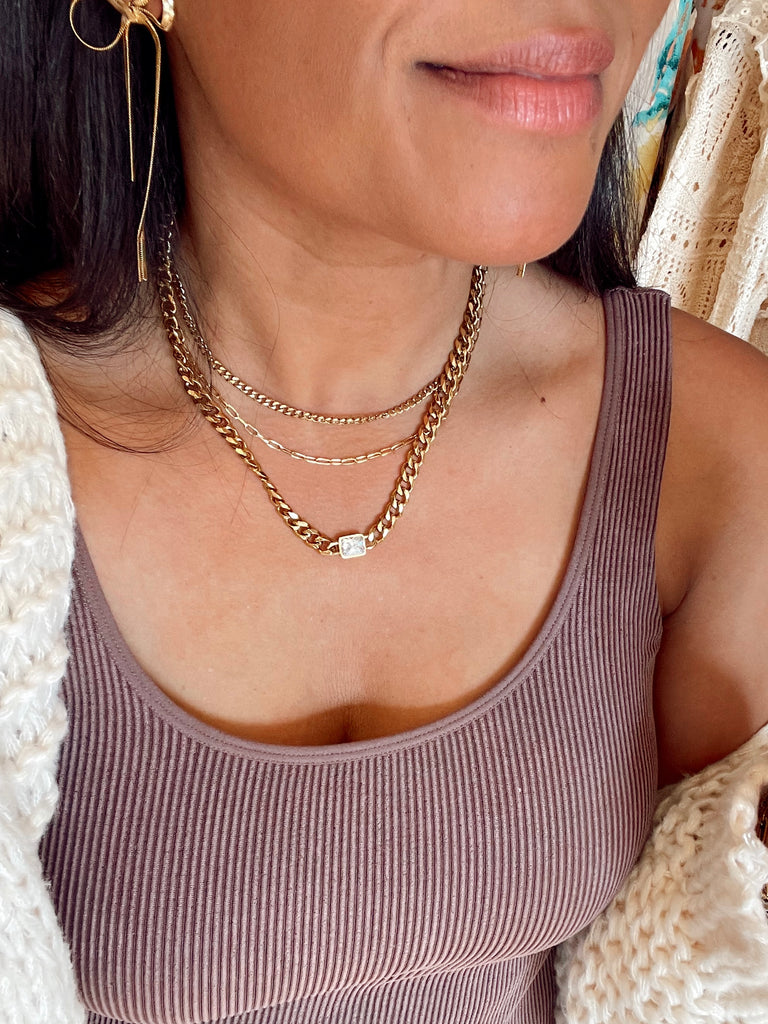Garnet Chain Necklace
