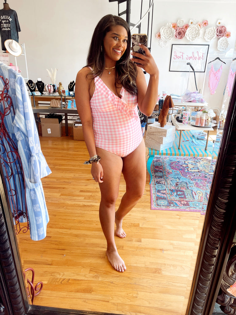 One Piece Gingham Swimmie