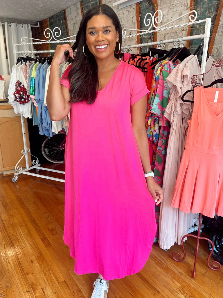 Libby Maxi Dress Hot Pink