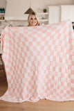 Penny Blanket Single Cuddle Size in Pink Check