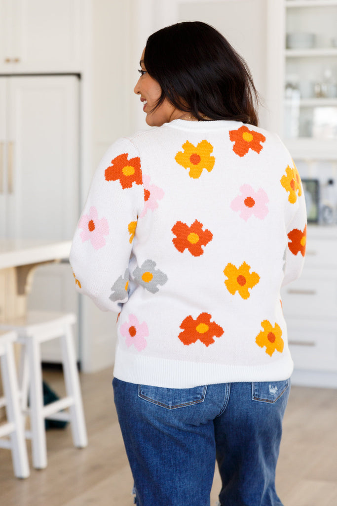 Falling Flowers Floral Sweater