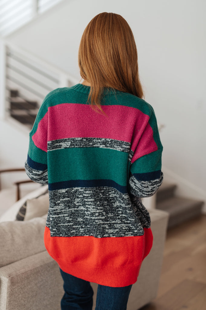 Xmas Tree Striped Cardigan