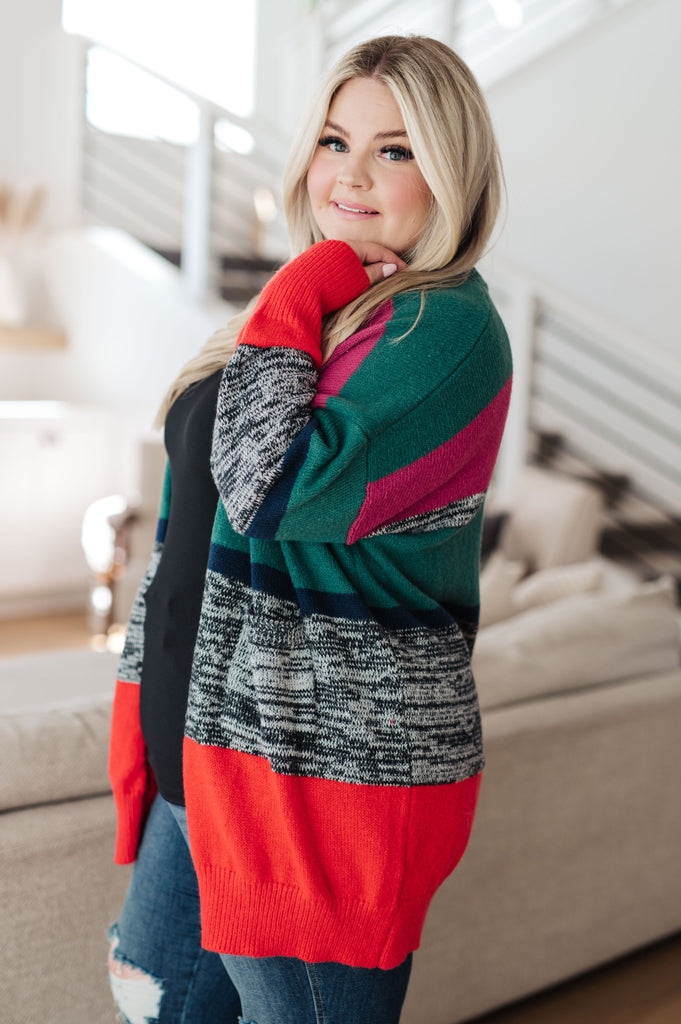 Xmas Tree Striped Cardigan