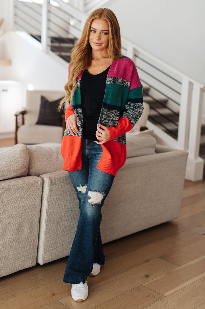 Xmas Tree Striped Cardigan