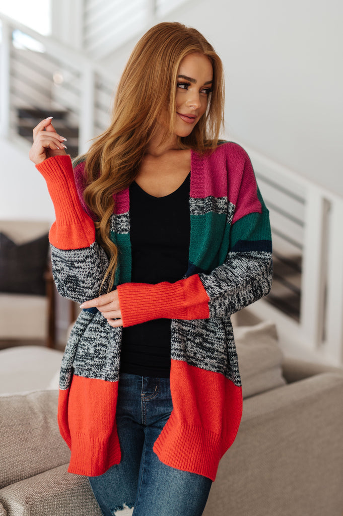 Xmas Tree Striped Cardigan