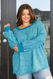Something Teal Mineral Wash Pullover