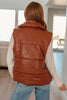 Persistence Pays Off Faux Leather Puffer Vest