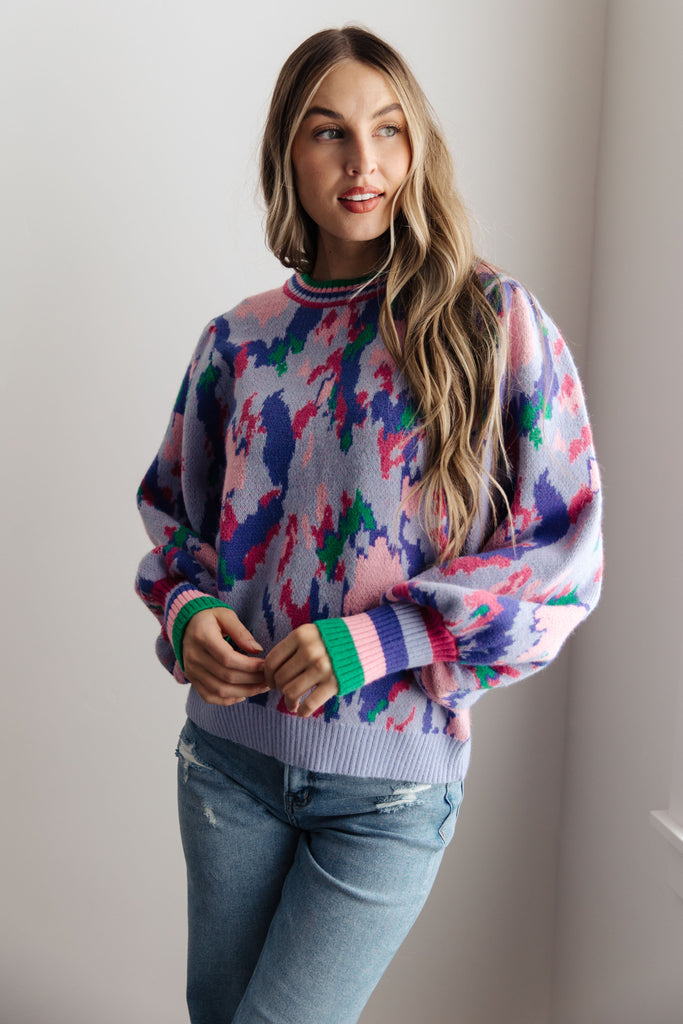 The Long Goodbye Abstract Print Sweater
