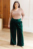 Festive Holiday Wide Leg Velvet Pants